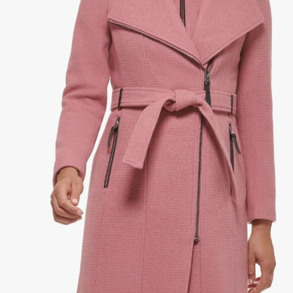 CALVIN KLEIN WOMEN'S WOOL BLEND COAT JACKET PINK - Picture 13 of 15